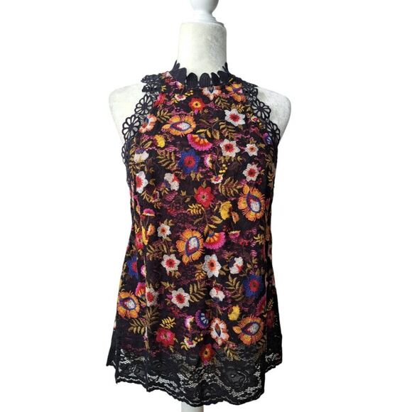 Anthropologie Maeve Kirstie Embroidered Floral Sleeveless Women's Boho Top Sz 4 - Picture 3 of 9